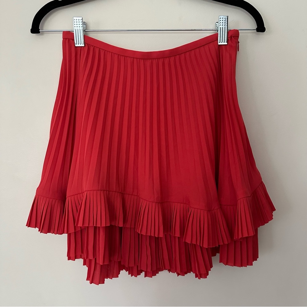 Banana Republic Coral Tiered Pleated Ruffle Skirt